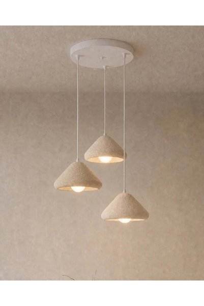 Findify Store Tavra 3'lü Modern Sarkıt Avize 3D PLA E27 Ampul Dahil - Krem