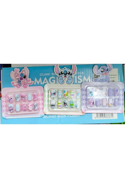 Generic Brand Set unghii false pentru copii Stitch & Angel
