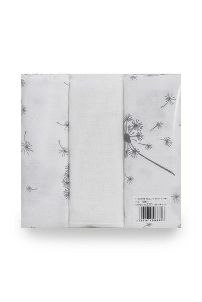BabyMatex Set 3 paturici de muselina 70x80 cm Flowers Grey 02