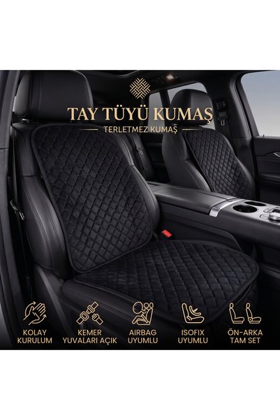 BENT OTO OTO AKSESUAR Tay Tüyü Terletmez Cepli Ön Arka Araç Koltuk Minder Set...