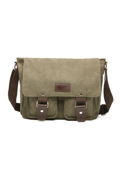 Noonedibs Geantă de pânză Messenger - Geantă de umăr vintage crossbody, tip g...