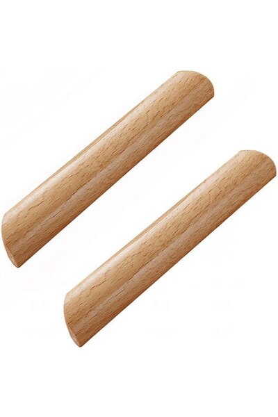 Noonedibs Pachet de 10 mânere de dulap din lemn în formă de evantai pentru se...