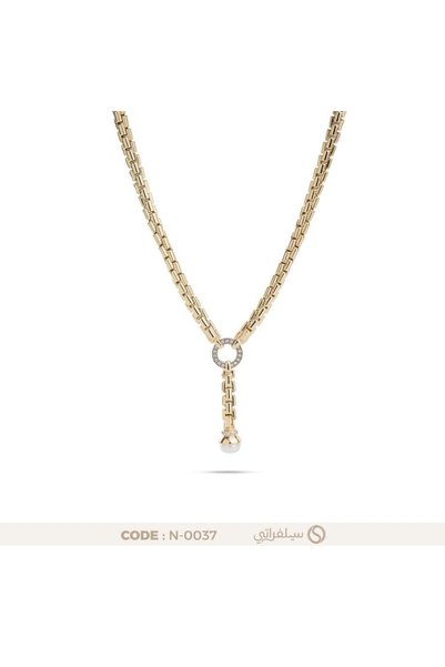 silveraty قلادة لاريات فضة عيار 925 مرصعة بالزركون مطلية روديوم وماء الذهب