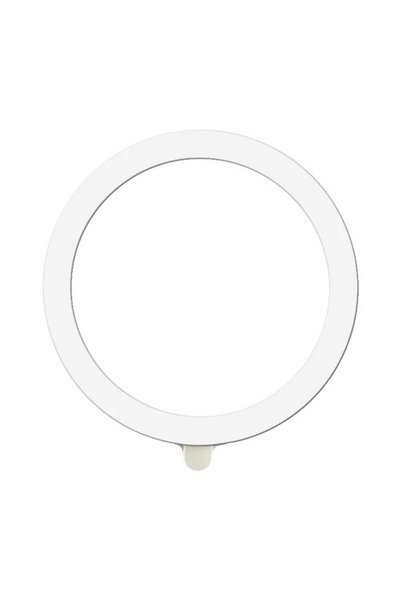 Generic Inel magnetic MagSafe din silicon pentru iPhone 12/13/14, alb – încăr...