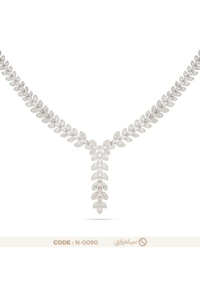 silveraty Ara Silver 925 Zircon Stone Rhodium Plated Necklace