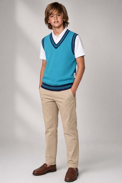 Afacan Okul Standard Fit Knitwear Turquoise Sweater Unisex Children