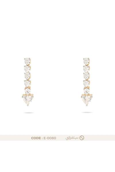 silveraty 925 Sterling Silver Drop Earring with Zircon and Heart Cut Zircon