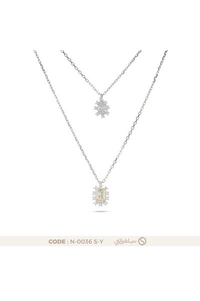 silveraty Yellow Pagueite Pendant 925 Sterling Silver Rhodium Plated