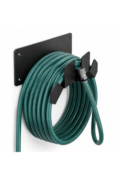Dione Metal Duvar Tipi Metal Hortum Askısı Siyah Metal Hortum Askılığı - Bahç...