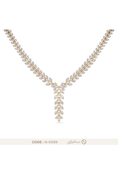 silveraty قلادة آرا فضة عيار 925 بتصميم أوراق مرصع بالزركون، مطلية روديوم وما...