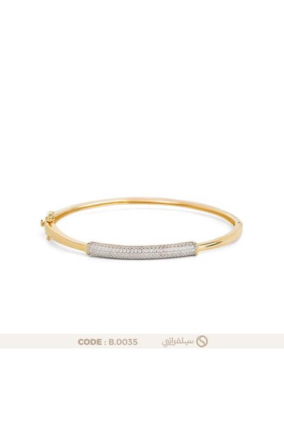 silveraty سوار فضة عيار 925 مرصع بالزركون مطلي بالروديوم وماء الذهب