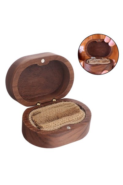 Noonedibs Cutie verighete lemn cu suport magnetic retro, stil rustic vintage,...