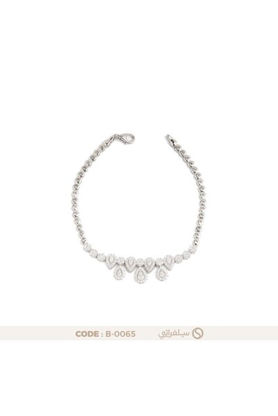 silveraty 925 Silver Tear Drop Bracelet with Diamond Shine Zircon Rhodium Pla...
