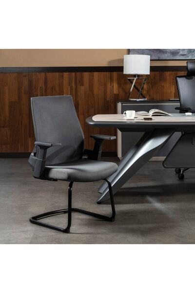 Midas Furniture كرسي زوار للمكتب من NEAH - رمادي اللون