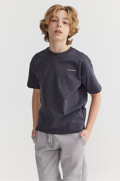 PAULMARK Boy's Basic T-Shirt with Writing