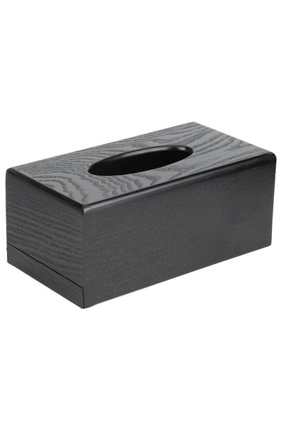 Noonedibs Cutie de șervețele din lemn negru, suport elegant pentru șervețele,...