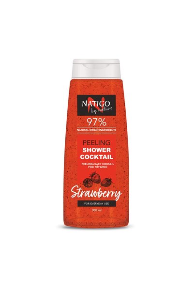 NATIGO Gel de duș exfoliant - By Nature - Cocktail cu extract de căpșuni - 97...