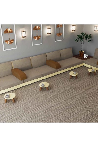 Stylish Home 4 طاولات قهوة ارضية صغيرة للمجالس العربية لون بيج- GCT01