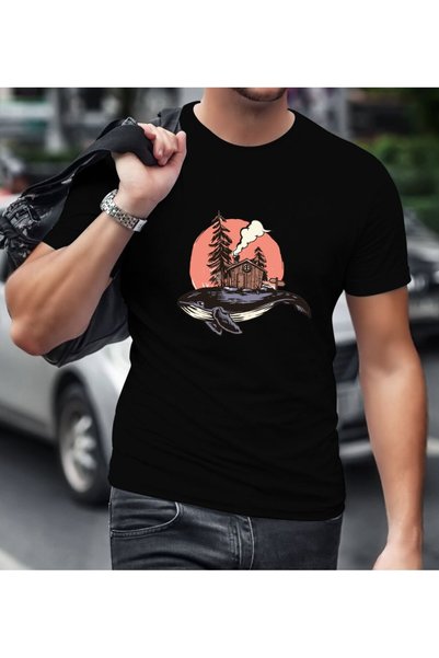 Bk Gift Whale Design Black T-Shirt-2