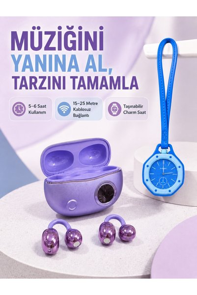 Angel Of Life Wireless stereo headphones and blue strap bag watch bundle - ev...