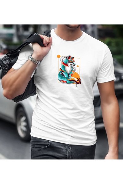 Bk Gift Fox Design White T-Shirt-1
