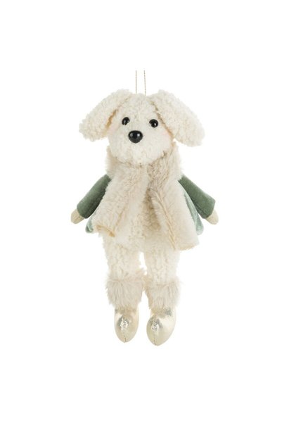 Eurofirany Ornament brad Ursulet, Eurofirany, 12x4x19cm, crem, jacheta menta