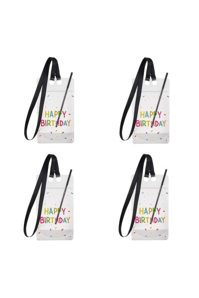 OEM Set pungi pentru băuturi La mulți ani - 4 bucăți, 13x23cm