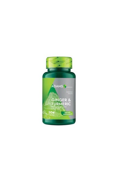 Adams Supplements Ghimbir si Turmeric Ginger&Turmenic Suplimente Adams, 30 ca...