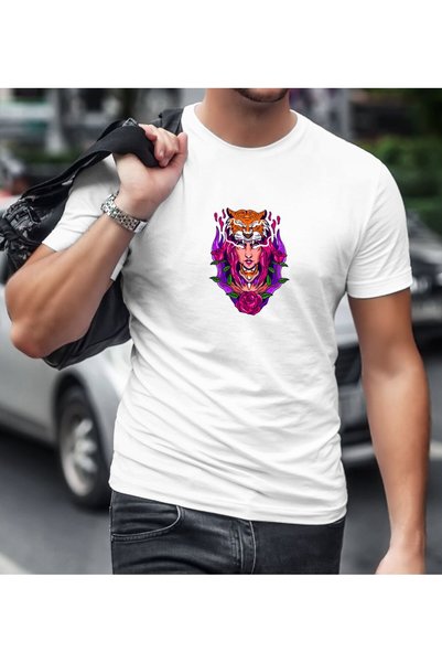 Bk Gift Tiger Design White T-Shirt-2