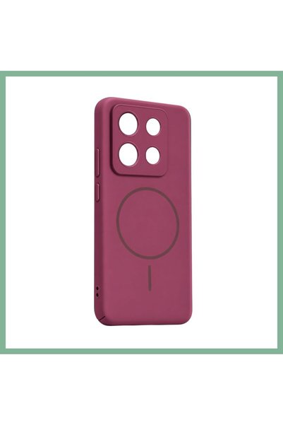BŞK VİRGO غطاء Redmi Note 13 4G Mika PC Magsafe - أحمر كلاريت BSK2026