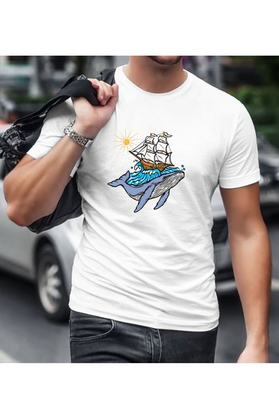 Bk Gift Whale Design White T-Shirt-1