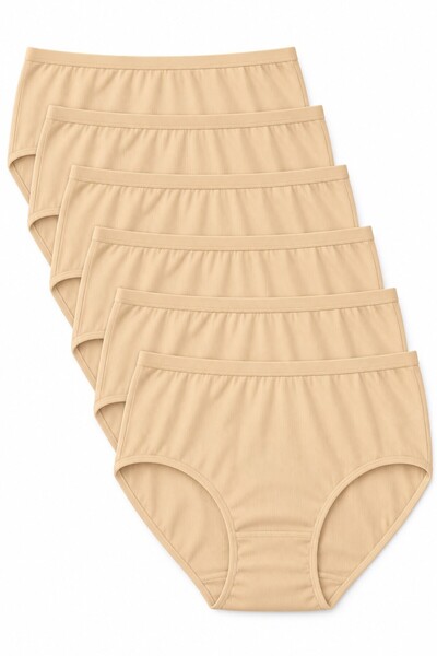 REN Women's 6-Piece Skin-Friendly Cotton Lycra Camisole Bato Panties High Wai...