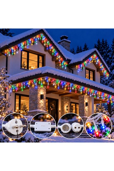 BellFyd Instalație Crăciun LED țurțuri ICE FLASH, 35 m, FLASH alb rece, IP65,...