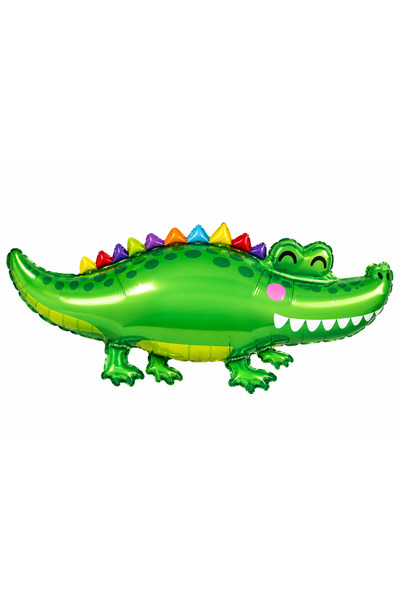 genaja Balon din Folie Crocodil 100 x 55 cm, Balon Animal Verde pentru Petrec...
