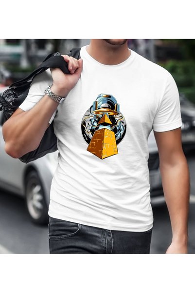 Bk Gift Ufo Design White T-Shirt-1