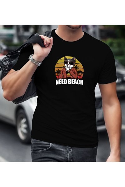 Bk Gift Black T-Shirt with Cat Design-2