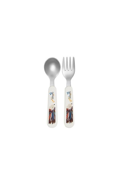 Cuitisan Set of 2 stainless steel cutlery, “Infant” range, blue -