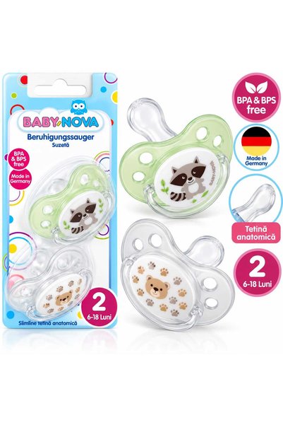 Baby Set 2 Suzete Nova, 6–18 Luni, Mărimea 2