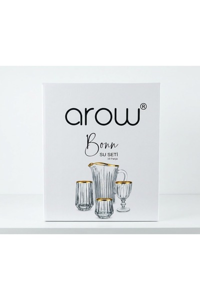 AROW GOLD ALTIN YALDIZLI CRİSTAL 19 PARÇA SU SETİ