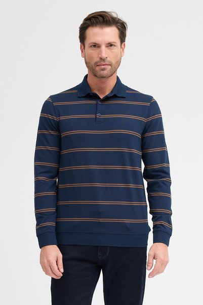 ENQUE Men's Polo Neck Long Sleeve Sweatshirt