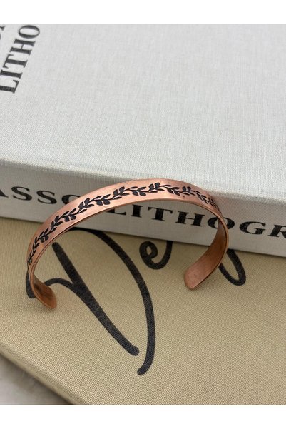 Hedef Bijuteri Raw Copper Unisex Textured Adjustable Bracelet02