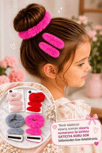 Generic Brand Girl's Winter Plush Buckle Set – 1 Elastic Buckle + 2 Snap Buck...