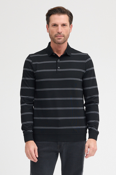 ENQUE Men's Polo Neck Long Sleeve Sweatshirt