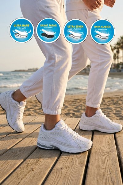 WALKWAY حذاء رياضي أبيض للجنسين 1505 روث