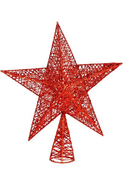Herdekora Christmas Ornament Pine Tree Top Ornament Red 30X35 Cm.