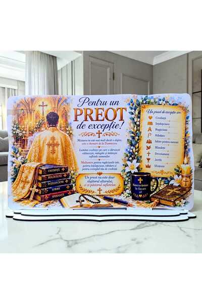 OEM Cadou pentru Preot – Plachetă „Pentru un Preot de Excepție”, 28x18 cm