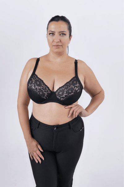 Malika Sutien cu bretele reglabile, cu sârmă, cupă D, fără căptușeală, fără b...