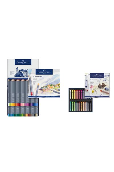 Faber Castell مجموعة فابر كاستل الإبداعية، 48 قطعة من جولدفابر أكوا و24 قطعة ...