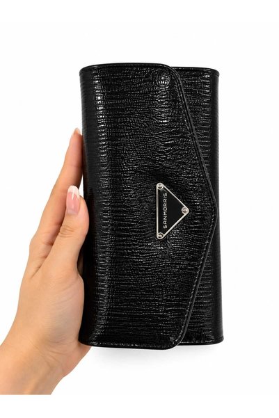 Sanmorris Portofel cu design elegant, cu compartiment pentru monede cu fermoa...