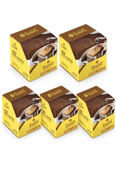 DORIPPO Ethiopia Drip Bag Coffee, 5 Boxes, 50 Single-Serve Pour-Over Bags x 1...